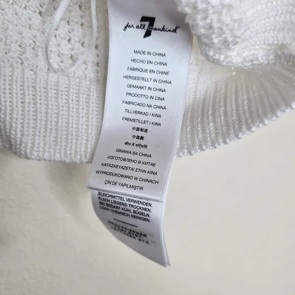 7 FOR ALL MANKIND NWT Crochet Knit Pointelle Ruffle Tank Top - Picture 7 of 10